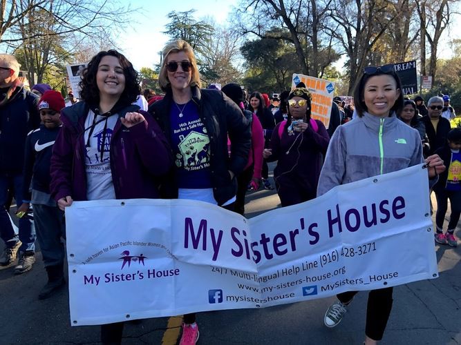 Activists marching for My Sisters House
