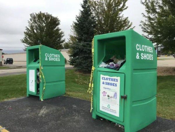 Clothing donation bin in Wisconsin