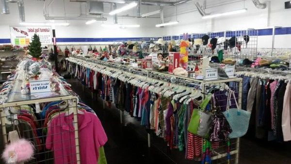 Donated clothes for sale in an Oklahoma thrift store