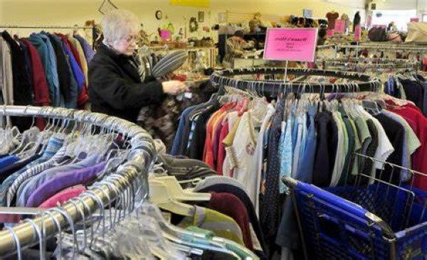 Thrift store in Maine selling a range of clothing