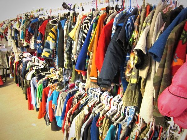 Warm clothes donated to a thrift store in Alaska